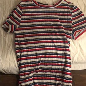 Red whit and blue striped bodysuit